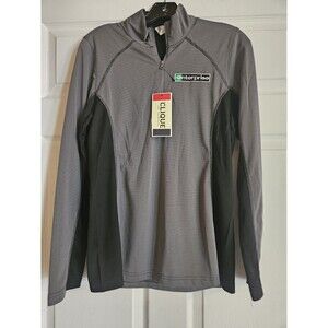 Clique Enterprise 1/4 Zip Jacket Womens Medium Grey Black Long Sleeve Pullover